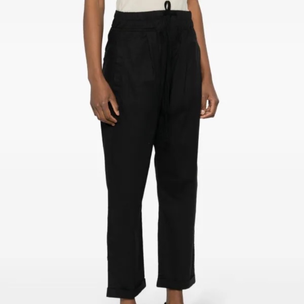 NWT $240 Thom/Krom Black Drop Crotch Straight Leg Cropped Pants Size XS